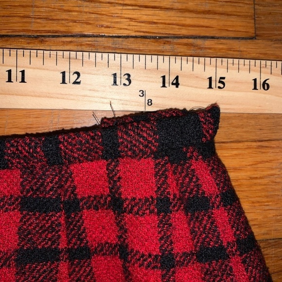 Jaegar Great Britain vintage wool pencil skirt red plaid holiday lined split - Picture 7 of 10